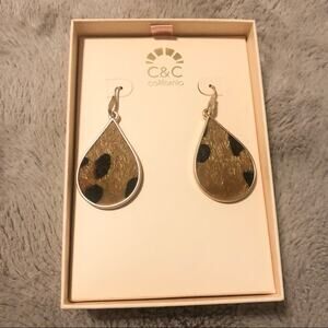 C&C California Leopard Pony Hair Earrings